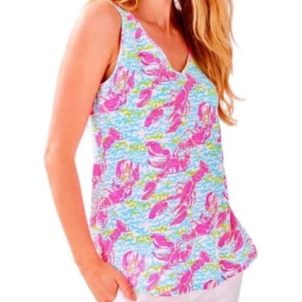Lilly Pulitzer - Cotton Knit Lobstah Roll Gigi Tank Top L